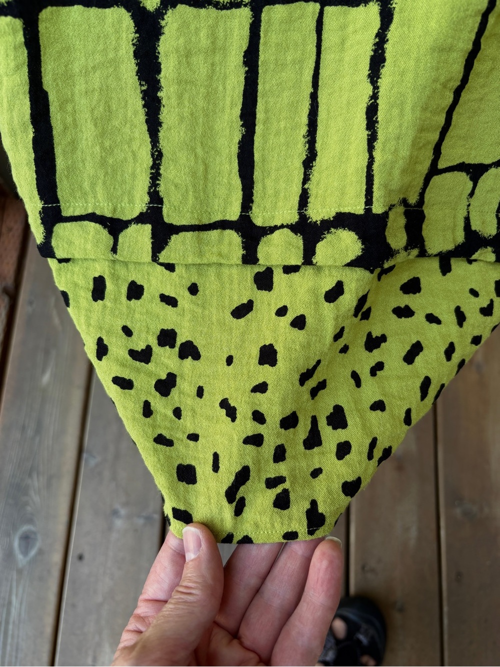 Habitat Cowl Neck Sleeveless Tunic Top In Lime Green/Black Sz L - Picture 5 of 8